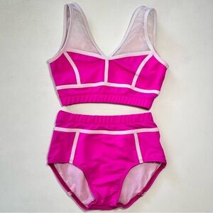 LA Dance Designs Nova Set in Hot Pink and White Child XL